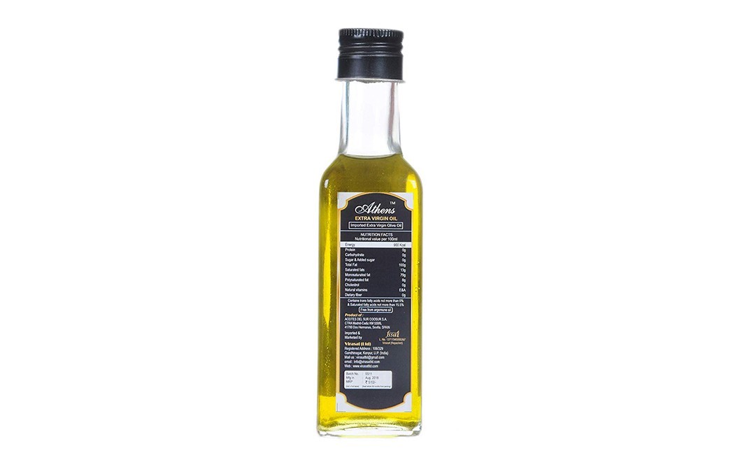 Athens Organic Cold Pressed Extra Virgin Olive Oil   Plastic Bottle  100 millilitre